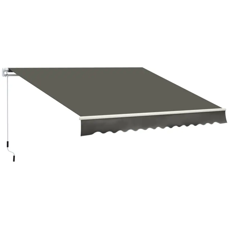 Toldo para Balcón 350x250 cm con Manivela de Metal Impermeable y Anti-UV para Jardín Terraza Ventanas Gris