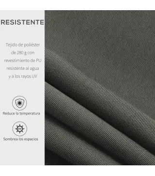 Toldo para Balcón 350x250 cm con Manivela de Metal Impermeable y Anti-UV para Jardín Terraza Ventanas Gris