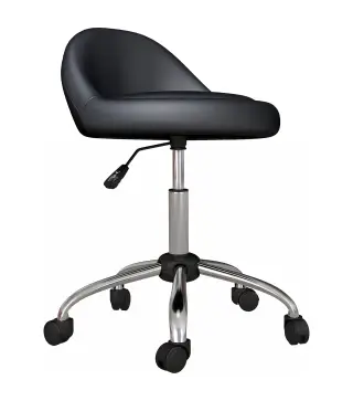 Taburete con Ruedas Taburete Giratoria con Altura Ajustable Taburete Cosmética Dentista Peluqueria Ø50x63-83 cm Negro