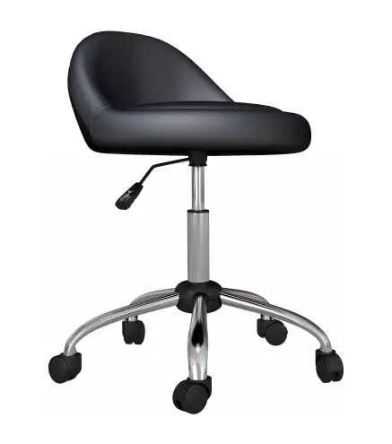 Taburete con Ruedas Taburete Giratoria con Altura Ajustable Taburete Cosmética Dentista Peluqueria Ø50x63-83 cm Negro
