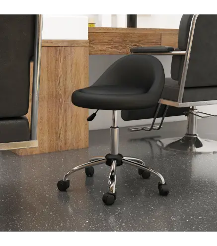 Taburete con Ruedas Taburete Giratoria con Altura Ajustable Taburete Cosmética Dentista Peluqueria Ø50x63-83 cm Negro