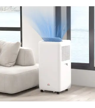 Aire Acondicionado Portátil 12000 BTU 5 en 1 Enfriamiento Deshumidificador Ventilador Temporizador para 35 m² Blanco