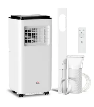 Aire Acondicionado Portátil 10000 BTU 2900W Enfriador Ventilador Deshumidificador 5 en 1 33x28x70,4 cm Blanco