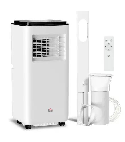 Aire Acondicionado Portátil 10000 BTU 2900W Enfriador Ventilador Deshumidificador 5 en 1 33x28x70,4 cm Blanco