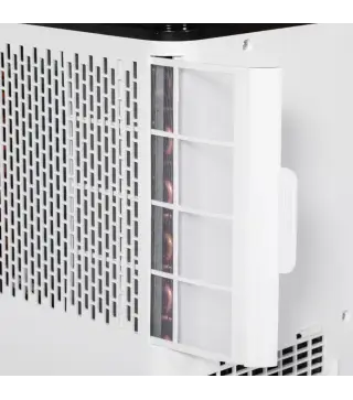 Aire Acondicionado Portátil 10000 BTU 2900W Enfriador Ventilador Deshumidificador 5 en 1 33x28x70,4 cm Blanco