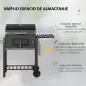 Barbacoa de Carbón con Ruedas Barbacoa con Tapa Parrillas de Acero Inoxidable Termómetro 113x65x108 cm Negro