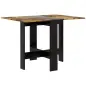 Mesa Plegable de Comedor Mesa de Cocina con Alas Abatibles para Espacio Pequeño 103x76x73,5 cm Negro y Marrón Rústico