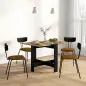 Mesa Plegable de Comedor Mesa de Cocina con Alas Abatibles para Espacio Pequeño 103x76x73,5 cm Negro y Marrón Rústico