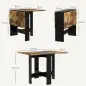 Mesa Plegable de Comedor Mesa de Cocina con Alas Abatibles para Espacio Pequeño 103x76x73,5 cm Negro y Marrón Rústico