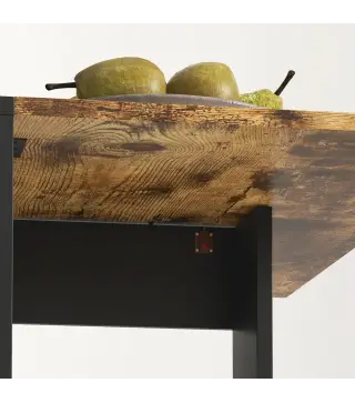 Mesa Plegable de Comedor Mesa de Cocina con Alas Abatibles para Espacio Pequeño 103x76x73,5 cm Negro y Marrón Rústico