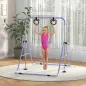 Barra de Gimnasia para Niños Altura Ajustable en 5 Niveles y Anillos Entrenamiento de Gimnasia Plegable en Casa Púrpura