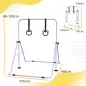 Barra de Gimnasia para Niños Altura Ajustable en 5 Niveles y Anillos Entrenamiento de Gimnasia Plegable en Casa Púrpura