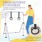 Barra de Gimnasia para Niños Altura Ajustable en 5 Niveles y Anillos Entrenamiento de Gimnasia Plegable en Casa Púrpura
