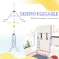 Barra de Gimnasia para Niños Altura Ajustable en 5 Niveles y Anillos Entrenamiento de Gimnasia Plegable en Casa Púrpura