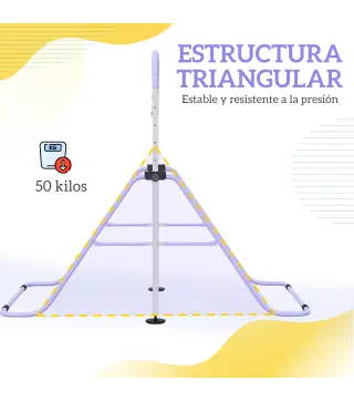 Barra de Gimnasia para Niños Altura Ajustable en 5 Niveles y Anillos Entrenamiento de Gimnasia Plegable en Casa Púrpura