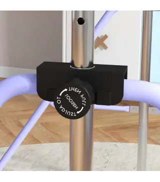 Barra de Gimnasia para Niños Altura Ajustable en 5 Niveles y Anillos Entrenamiento de Gimnasia Plegable en Casa Púrpura