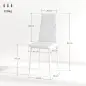 Set de 6 Sillas de Comedor Tapizadas de Cuero Sintético con Respaldo Alto y Patas de Acero 41x50x97 cm Blanco