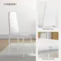 Set de 6 Sillas de Comedor Tapizadas de Cuero Sintético con Respaldo Alto y Patas de Acero 41x50x97 cm Blanco