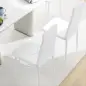 Set de 6 Sillas de Comedor Tapizadas de Cuero Sintético con Respaldo Alto y Patas de Acero 41x50x97 cm Blanco