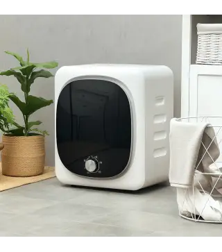 Secadora de Evacuación 4 KG 800W Función Antiarrugas Función Esterilizar 5 Programas Carga Frontal 48x40x56 cm Blanco