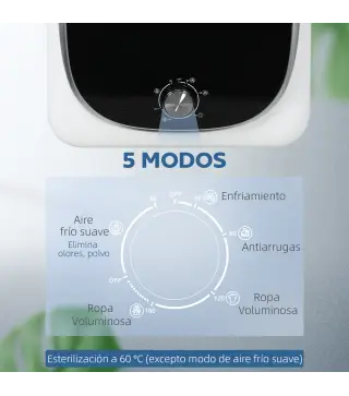 Secadora de Evacuación 4 KG 800W Función Antiarrugas Función Esterilizar 5 Programas Carga Frontal 48x40x56 cm Blanco