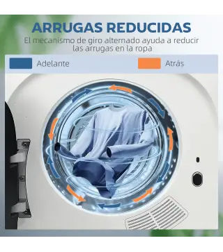Secadora de Evacuación 4 KG 800W Función Antiarrugas Función Esterilizar 5 Programas Carga Frontal 48x40x56 cm Blanco