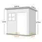 Caseta de Jardín 221x133x190 cm Cobertizo de Exterior Metálico para Almacenamiento de Herramientas Gris Oscuro