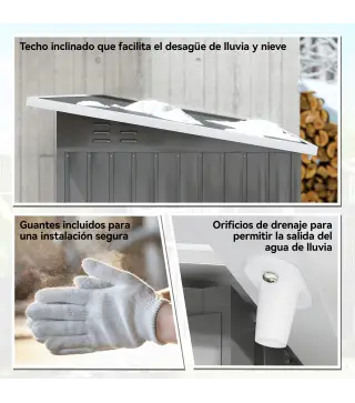 Caseta de Jardín 221x133x190 cm Cobertizo de Exterior Metálico para Almacenamiento de Herramientas Gris Oscuro