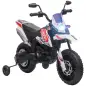 Moto Eléctrica para Niños 12V con Licencia Aprilia con Ruedas Auxiliares Desmontables 6 km/h Suspensión Trasera Blanco