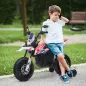 Moto Eléctrica para Niños 12V con Licencia Aprilia con Ruedas Auxiliares Desmontables 6 km/h Suspensión Trasera Blanco