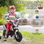 Moto Eléctrica para Niños 12V con Licencia Aprilia con Ruedas Auxiliares Desmontables 6 km/h Suspensión Trasera Blanco