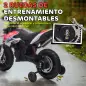 Moto Eléctrica para Niños 12V con Licencia Aprilia con Ruedas Auxiliares Desmontables 6 km/h Suspensión Trasera Blanco