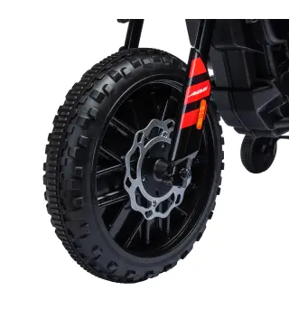 Moto Eléctrica para Niños 12V con Licencia Aprilia con Ruedas Auxiliares Desmontables 6 km/h Suspensión Trasera Blanco