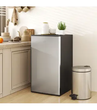 Mini Nevera Silenciosa 91 L Clase E con Temperatura Regulable 5 Niveles Puerta Reversible Estantes Ajustables Negro