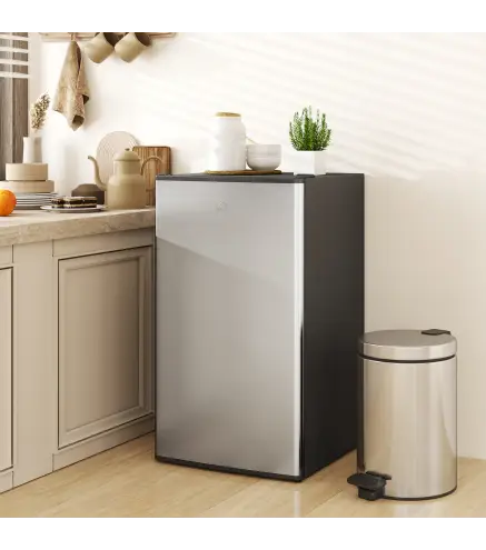 Mini Nevera Silenciosa 91 L Clase E con Temperatura Regulable 5 Niveles Puerta Reversible Estantes Ajustables Negro