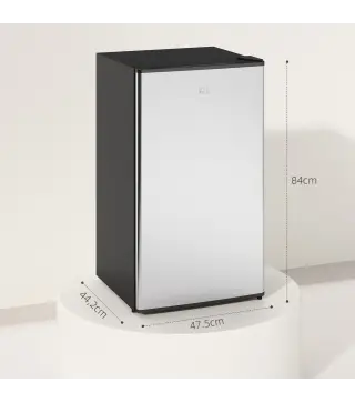 Mini Nevera Silenciosa 91 L Clase E con Temperatura Regulable 5 Niveles Puerta Reversible Estantes Ajustables Negro