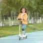 Patinete Plegable para Niños de 3-8 Años de 2 Ruedas con LED Luces Manillar de 4 Altura Ajustable Doble Frenos Blanco
