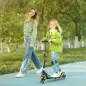 Patinete Plegable para Niños de 3-8 Años de 2 Ruedas con LED Luces Manillar de 4 Altura Ajustable Doble Frenos Negro