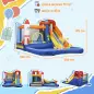 Castillo Hinchable 5 en 1 con Tobogán Piscina de Chapoteo y Cañón de Agua con Inflador de 550W y Bolsa de Transporte