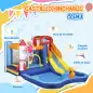 Castillo Hinchable 5 en 1 con Tobogán Piscina de Chapoteo y Cañón de Agua con Inflador de 550W y Bolsa de Transporte