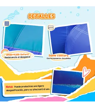 Castillo Hinchable 5 en 1 con Tobogán Piscina de Chapoteo y Cañón de Agua con Inflador de 550W y Bolsa de Transporte