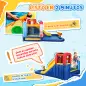 Castillo Hinchable 5 en 1 con Tobogán Piscina de Chapoteo y Cañón de Agua con Inflador de 550W y Bolsa de Transporte