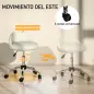 Taburete con Ruedas Taburete Giratoria con Altura Ajustable Taburete Cosmética Dentista Peluqueria Ø50x63-83 cm Blanco