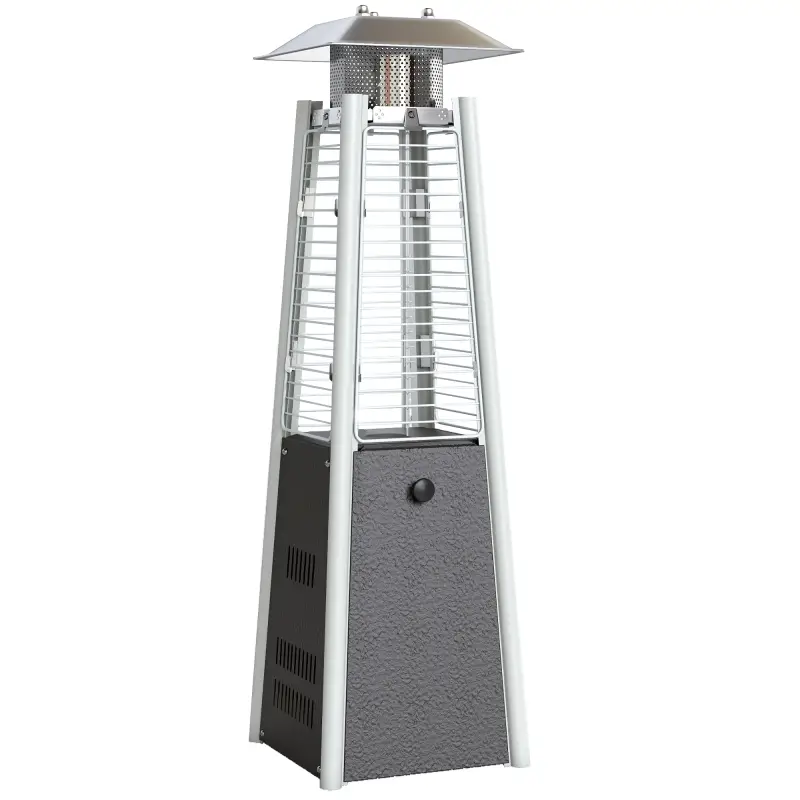 Estufa de Gas Butano Portátil 3000W con Temperatura Ajustable Sistema Antivuelco y Ignición por Presión Plata y Bronce