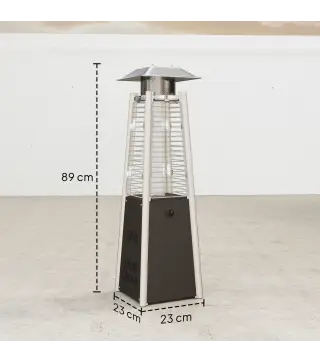 Estufa de Gas Butano Portátil 3000W con Temperatura Ajustable Sistema Antivuelco y Ignición por Presión Plata y Bronce