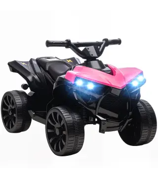 Quad Eléctrico para Niños 6 V Quad para Niños de 37 a 72 Meses Velocidad hasta 3 km/h Faros y Música 70x42x45 cm Rosa