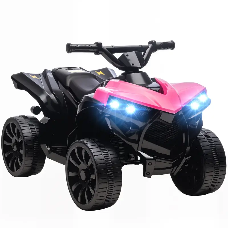 Quad Eléctrico para Niños 6 V Quad para Niños de 37 a 72 Meses Velocidad hasta 3 km/h Faros y Música 70x42x45 cm Rosa