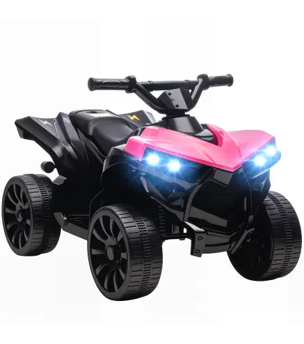Quad Eléctrico para Niños 6 V Quad para Niños de 37 a 72 Meses Velocidad hasta 3 km/h Faros y Música 70x42x45 cm Rosa