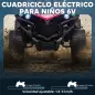 Quad Eléctrico para Niños 6 V Quad para Niños de 37 a 72 Meses Velocidad hasta 3 km/h Faros y Música 70x42x45 cm Rosa
