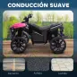 Quad Eléctrico para Niños 6 V Quad para Niños de 37 a 72 Meses Velocidad hasta 3 km/h Faros y Música 70x42x45 cm Rosa